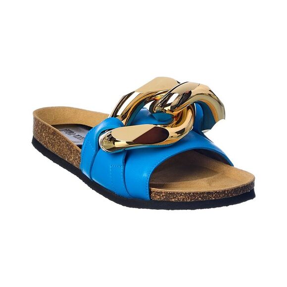 Jw Anderson Chain Leather Sandal Blue